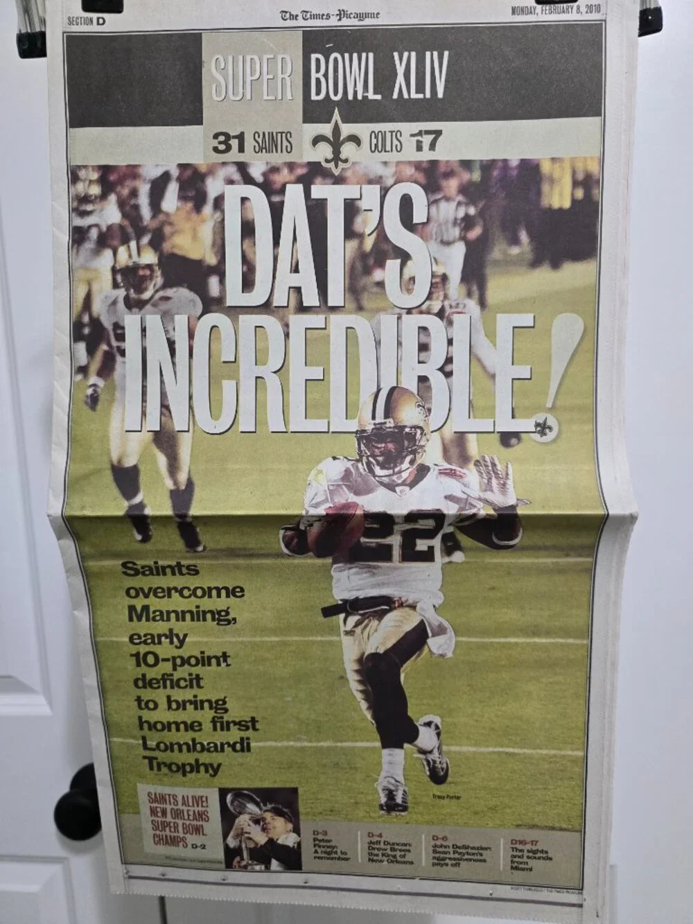 New Orleans Saints Superbowl Newspaper
